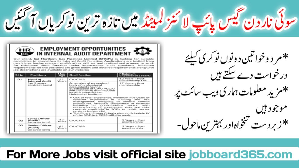 Latest Sui Northern Gas Pipelines Limited SNGPL Jobs 2024 Posts Available at Sui Northern Gas Pipelines Limited SNGPL